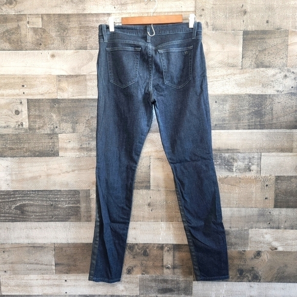 JOE'S Jeans Sandra Black Navy Blue Wax Coated Color Block Skinny Stretch sz 30 - Picture 5 of 10